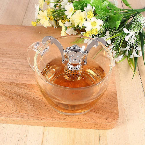 Madsikker 8/20 rustfrit stål løs te-infuser. Sød dyreformet infuser. Urte