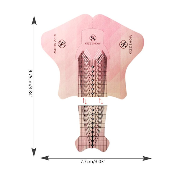 Negleforlængelse UV Gel Polish Fransk Builder Stencils Guide Papir Til Manicure 100 stk