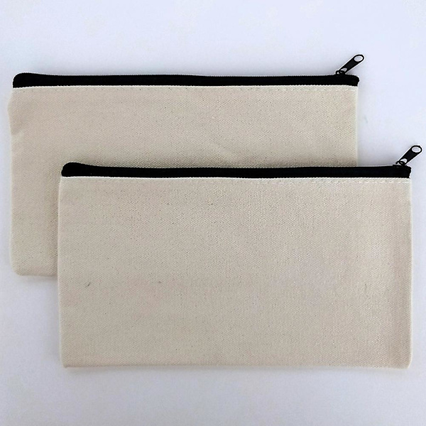 9 st canvaspennfodral kontorsstudent förvaringsväska diy tomma aktiviteter pennfodral