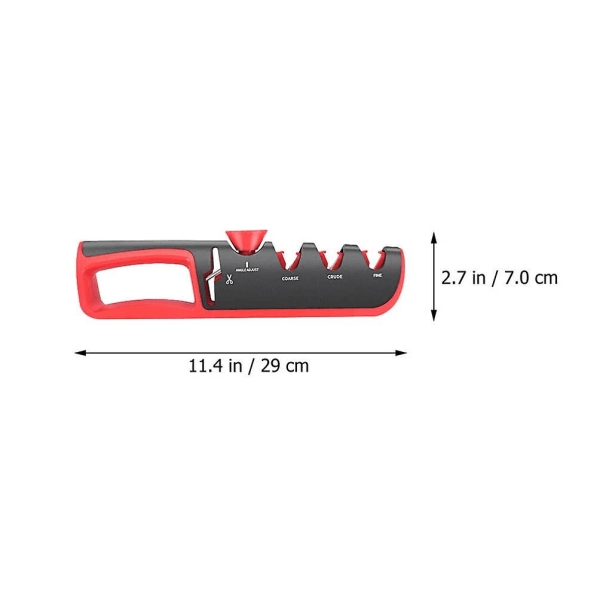 Sharpener Justerbar 4-i-1 kjøkkensliper Profesjonelt slipeverktøy for alle keramiske stålkniver og sakser (1 stk, svart)