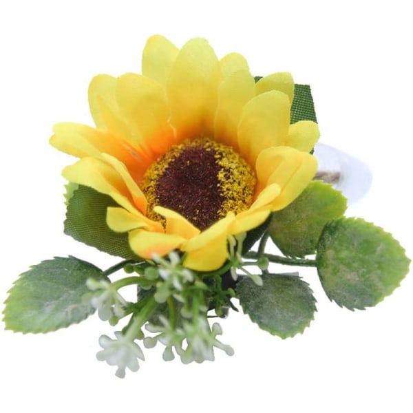 Ocobudbxw Kunstige Solsikke Brudgom Brud Bryllup Boutonniere Corsage Yellow&hemp Rope