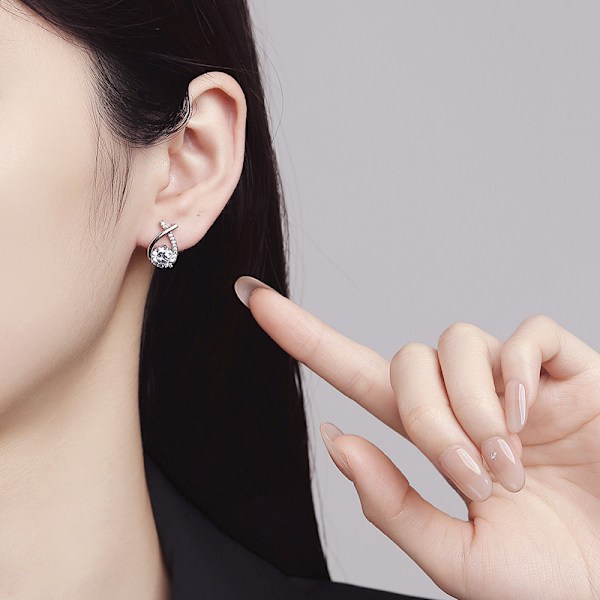 Örhängen i Sterlingsilver för Kvinnor och Flickor, Allergivänliga 18K Guldpläterade Örhängen med Cubic Zirconia, Bröllopssmycken