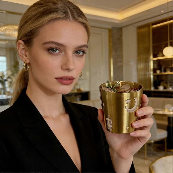 Isolerad arabisk mugg - med unik design - för presenter