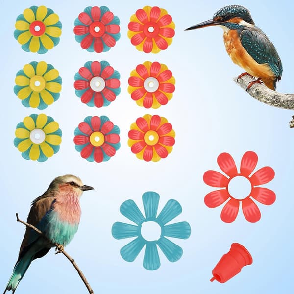 9/30 stk. farverige udskiftningsblomster til kolibrifoderautomat Vand kan udskiftes blomstersæt til udendørs foderautomat i haven