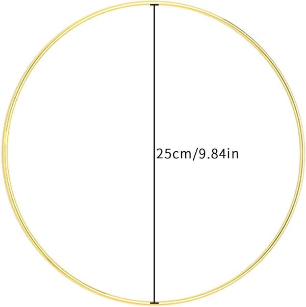 5-pack 25 cm metallkransar guld blomkrans