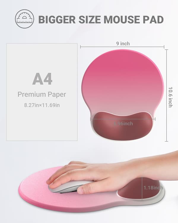 Ergonomisk musematte med håndleddsstøtte, komfortabel musematte med håndleddsstøtte, lindrer håndleddssmerter gelmusematte, sklisikker gummisåle musematte
