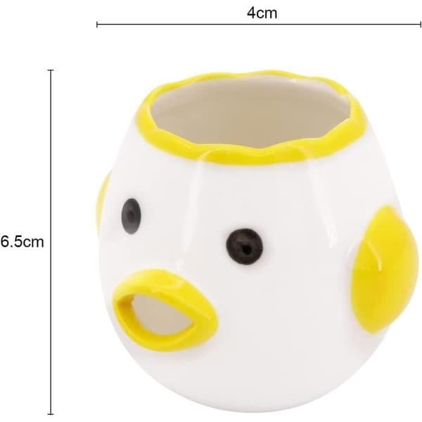 Äggseparator, kökspryl, separator för äggula och äggvita, 3 ägg, baktillbehör, äggseparator, 8 x 6 x 6 cm (gul)