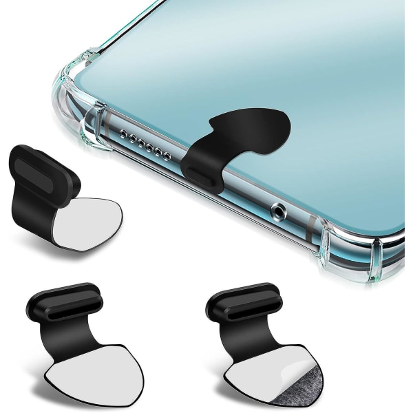 3 Pack Silikon Støvplugger For Usb C Port For Mobiltelefon og Smartphone i Skjoldform