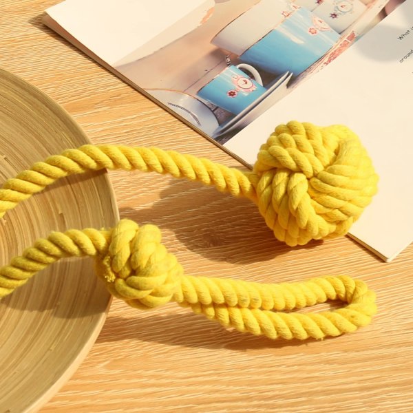 2 st gardinuppsättningar Gardinuppsättningar Gardinband med stor vävd boll Utomhusgardinuppsättningar Bomull Handvävd gardinrep uppsättningar Dekor Yellow
