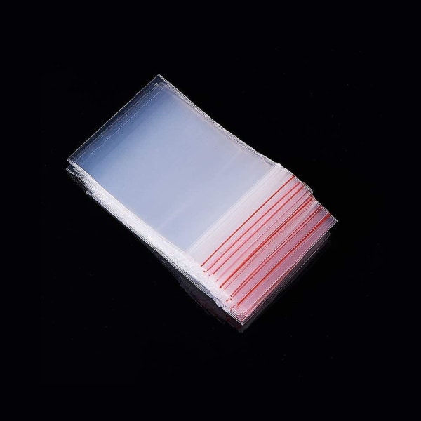 Paket med 500 st Transparent Zip-stängning Plastpåsar 5x7cm Tjocklek: 0,05mm x