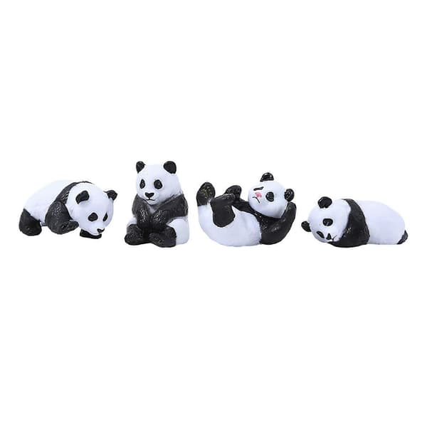 Miniature Panda Kagepynt - Realistiske Detaljer & PVC Materiale - til DIY Mikrolandskab