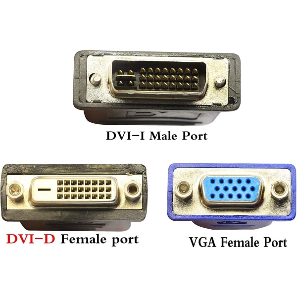 Wyse DVI-I -jakokaapeli - DVI-I(24+5) uros - DVI-D(24+1) ja VGA (HD15) naaras Vastaava kuin Wyse DVI Digital Y-kaapeli (DVI-I - DVI-D ja VGA)（9 I