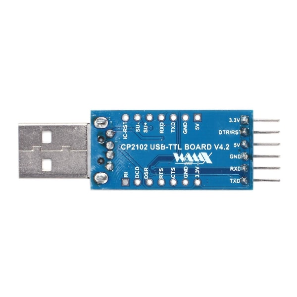 Cp2102 Usb 2.0 till Uart Ttl 6pin modul seriell omvandlare adapter blå+silver