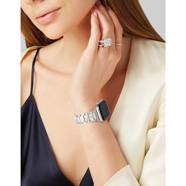 Yhteensopiva Apple Watch -hihnoille 49 mm 45 mm 44 mm 42 mm, naisten bling-timantti- ja strasshihnoille Apple Watch SE:lle (GEN 1 2 3) iWatch-hihnalle Ultra 2/1 Se BlingStarlight(2023) 49mm/45mm/44mm/42mm
