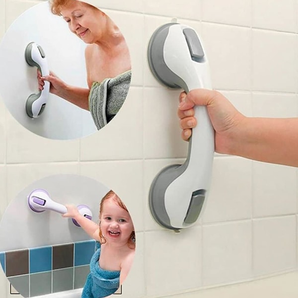 2-pakks gripehåndtak for bad, dusjhåndtak, gripehåndtak for funksjonshemmede, dusjhåndtak, gripehåndtak for badekar og dusjer, dusjhåndtak for eldre, eldre