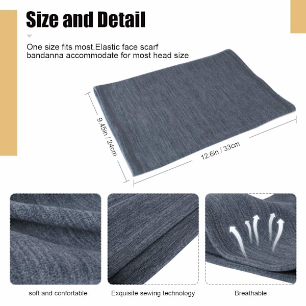 Vinterhalsvarmer Fleece Vindtett Halskrage Snood for Menn Kvinner Kaldt Vær Ansiktshalsduk Hodeplagg for Ski Løping Sykling Grey+grey