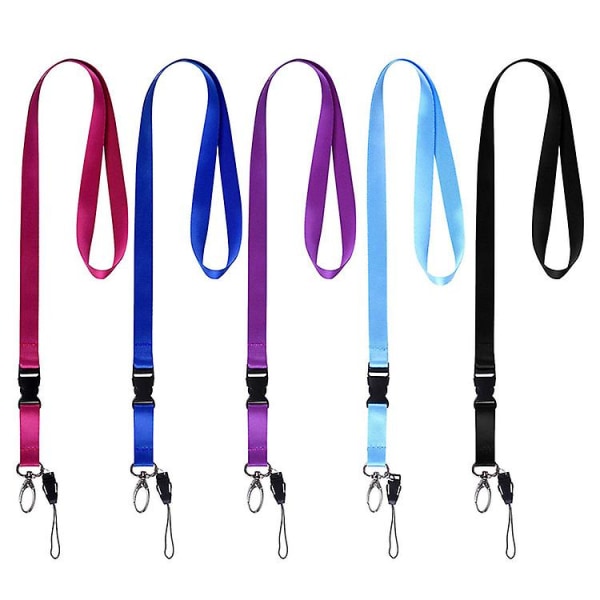 Nylon , kontorslina Löstagbar nyckelbandshållare med löstagbart spänne för kortnycklar Telefonmärkeshållare (3st, svart+lila+blå)