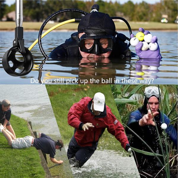 Golfbold Retriever, 6 ft/9 ft Rustfrit Teleskopisk Golfbold Retriever til Vand med Golfbold Griber til Putter, Golf Tilbehør, Gaver til 9 Feet