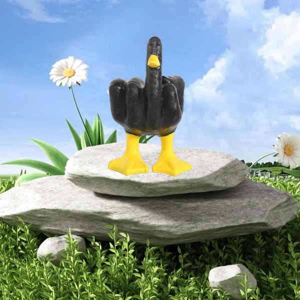 Finger Duck Resin Ornament, Sjov Middelfinger And Figur, Sjov Middelfinger And Statue Dekoration Middelfinger And-Anden Du Middel Fin