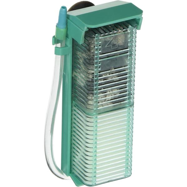 Liten World Akvariefilter – Leveres med en engangsbruk mediekassett (biosvamp, karbon og zeolittkrystaller) – Trygt for ferskvann og salt Aquarium Filter