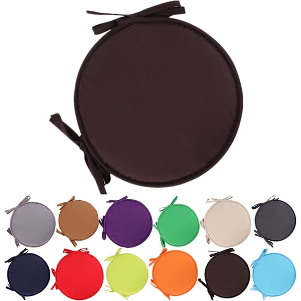 Färgglada inomhus/utomhus stolsdynor runda sittdynor trädgård uteplats hem dynor - diameter 30cm/38cm, uteplatsmöbler dynöverdrag, rund sittdyna Dark Coffee 38cm