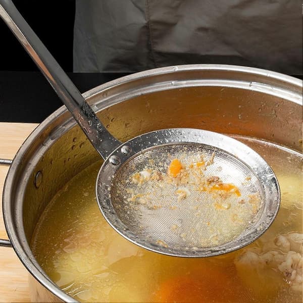 304 Rustfrit Stål Finmasket Skimmer - Langt Håndtag til Friturestegning - til Te og Juice - Rustfri B L