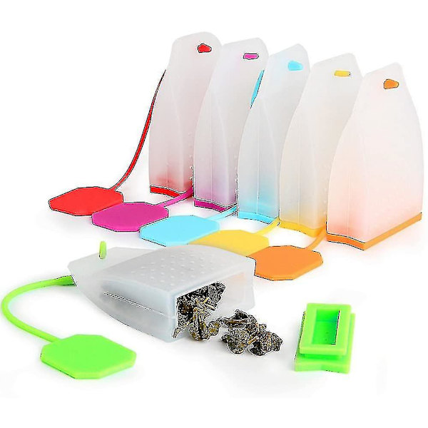 6 stk. silikone te-infuser, genanvendelig teposefilter