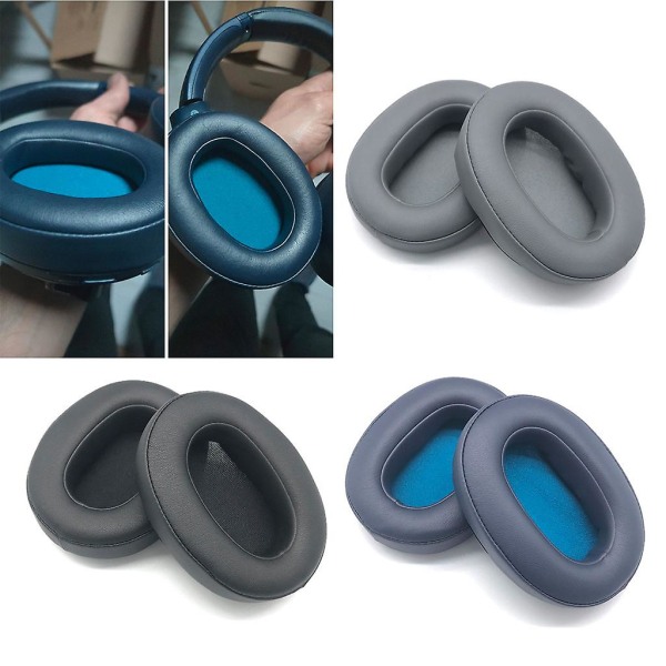 Läderöronskyddssvampöverdrag Öronkudde för So-ny Wh-xb900n Headset Reservdel,x
