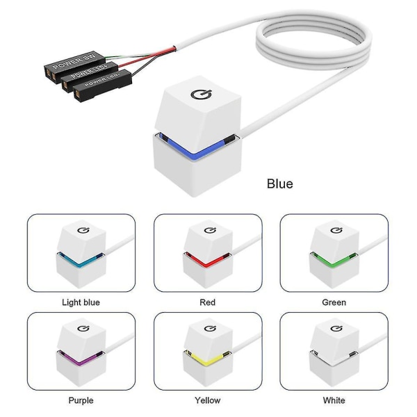 2m Portable Led Lights Computer Desktop Switch Pc External Start On/off Button Extension Cable, Rgb