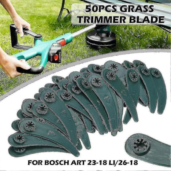 50x gresstrimmer trimmer plastbladsett kompatibelt med Bosch Art23-18li Art26-18li