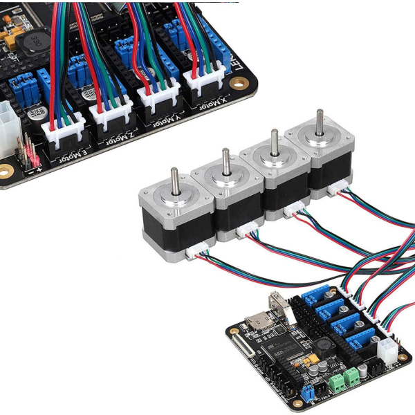 6 stk 1,5 M/4,9 fot trinnmotorkabler XH2,54 4-pins til 6-pins hvit terminal parallelle motorledninger for 3D-skriver-trinnmotor