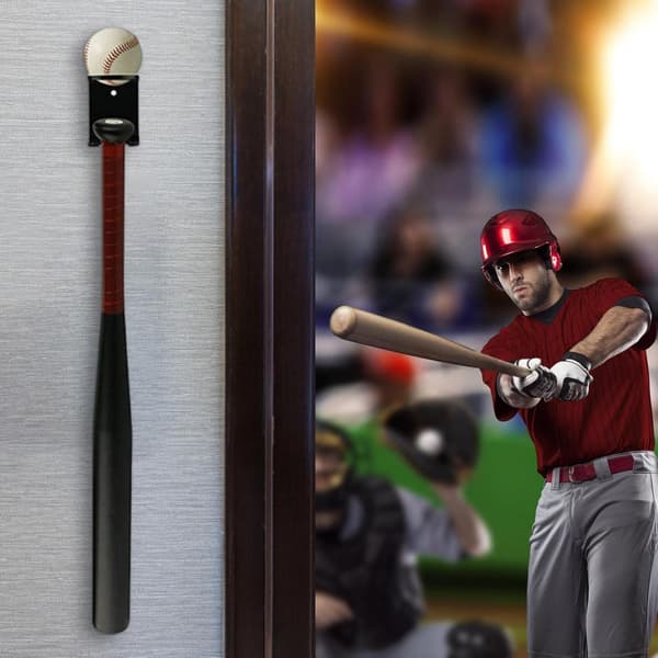 Vægmonteret bat-holder, 2 stk. vægholder til bat, akryl baseballbat-holder til vægmontering, rustfri