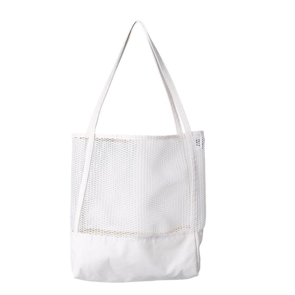 Shopping Bag Canvas Nylon Mesh Tredimensjonal Shopping Bag Beach Bag * Hvit