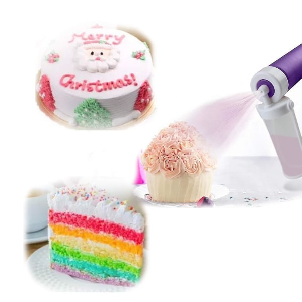 Manuaalinen airbrush kakkuihin Glitter koristeluvälineet, kakkujen koristelu Kuppikakkujen ja jälkiruokien kotileivonta