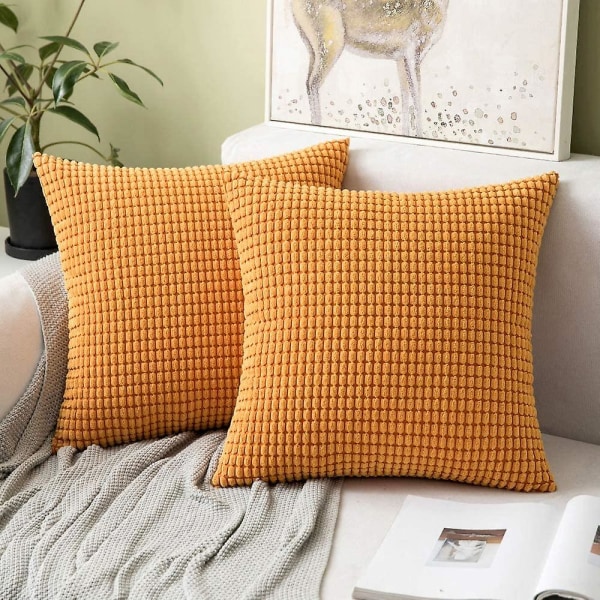 2-osainen tyyny, narutyynyliina, pehmeä ja mukava, 30x50 cm olohuoneen ja makuuhuoneen sisustukseen, ruskea (ilman ydintä) 45*45 cm oranssi