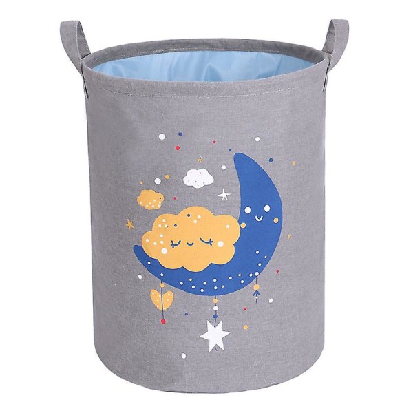 Vandtæt sammenfoldelig sky-månetryk babyvasketøjskurv