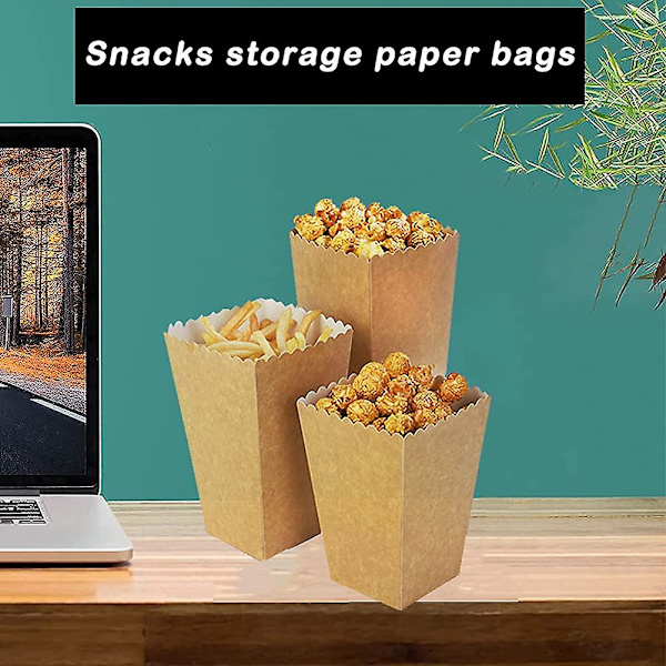 30 stk. Popcorn-æsker Popcorn-æske slikbeholder til fest-snacks, slik