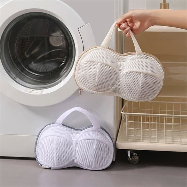Polyester bh-vaskepose, mesh-vaskepose til bh'er med integreret blød støtte (beige)