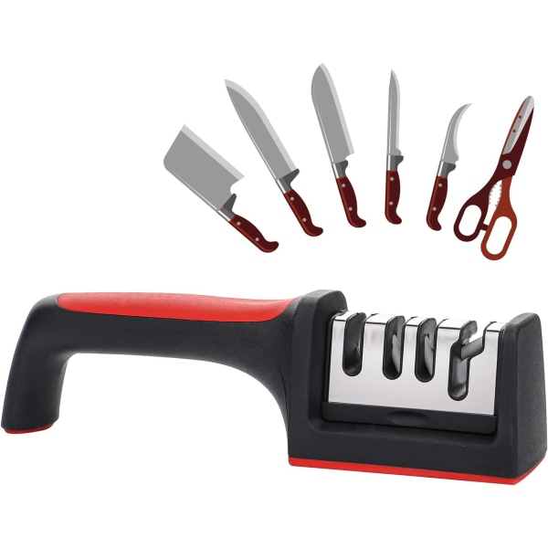Knivsliper, 3-trinns manuell kokkekniver Sliper for hjemmekjøkken presisjonsslipeverktøy