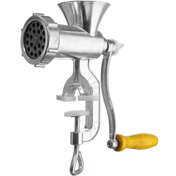 Årlig Kødhakker med Bordklemme, Aluminium Legering Kødhakker til Køkken Fremstilling af Svin Oksekød Fisk Kylling Pølse Fyld Silver