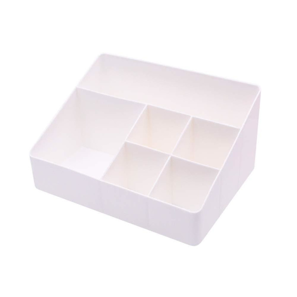 Hjemmearrangør Sengearrangør Makeup Opbevaringshylde Og Displayboks - 6 Rum (hvid)