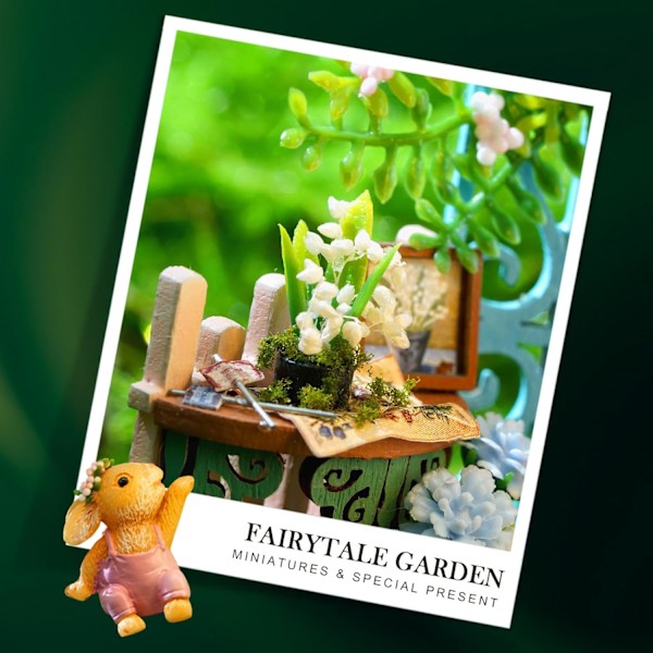 Cuteefun DIY Miniatyrdockhus u201dDrömbflaskanu201d Kit med Dammskydd för Vuxna Hantverk  Present (Feyträdgård) Fairy Garden