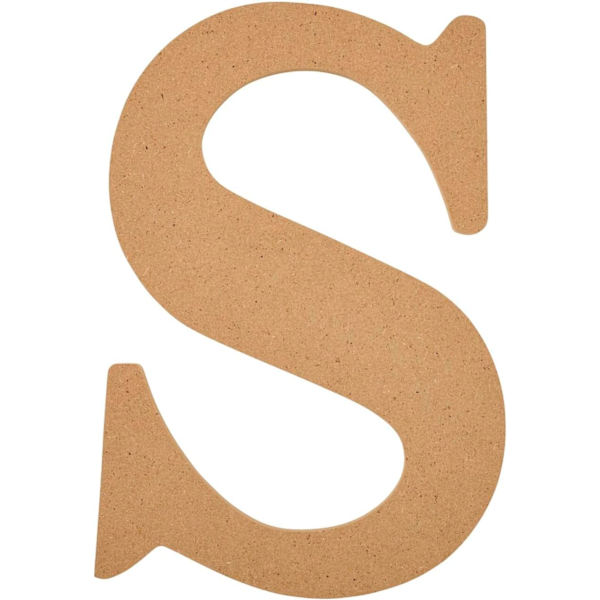 8\" Ubehandlede trebokstaver DIY-håndverk, personlig hjemmedekor, kunstprosjekter, 2-pakning, 63598 og 63582 S + Letter 63582 8 inch
