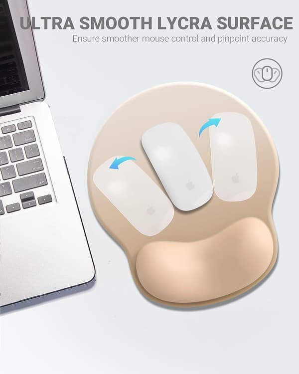 Ergonomisk musematte med håndleddsstøtte, komfortabel musematte med håndleddsstøtte, lindrer håndleddssmerter gelmusematte, sklisikker gummisåle musematte