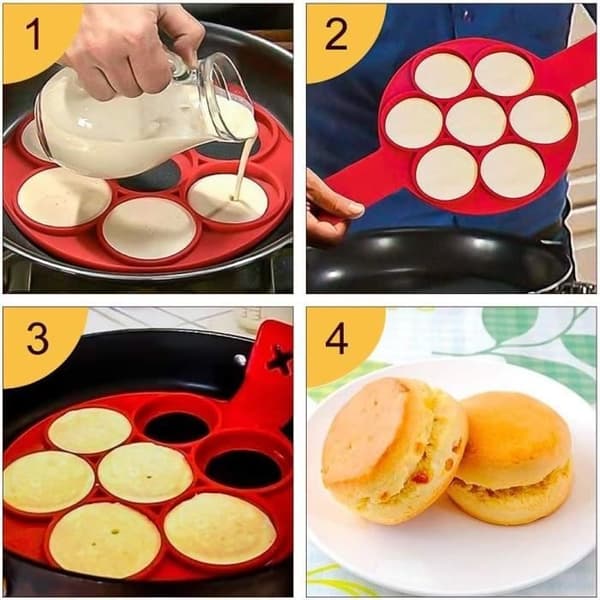Äggform, silikonäggringar, non-stick pannkaksform, stekt äggform, isolerad kakform, rund pannkaksform