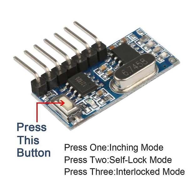 Trådløs Rx480e-4wqb 433mhz Rf-modul Sender og Modtager 3 Sæt 4 Kanal Output Link Kit Til
