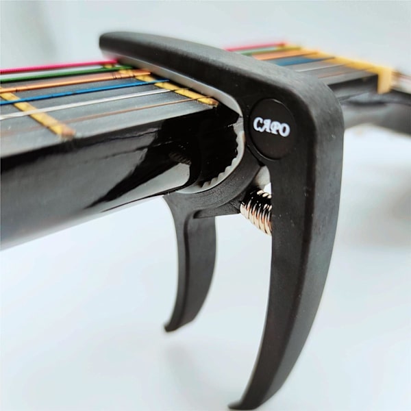 Capo, Gitar Capo, Ukulele Capo, PPpanda Trigger Capo Capotastos for Akustiske Elektriske Gitarer og Ukulele med 6 plekter Black
