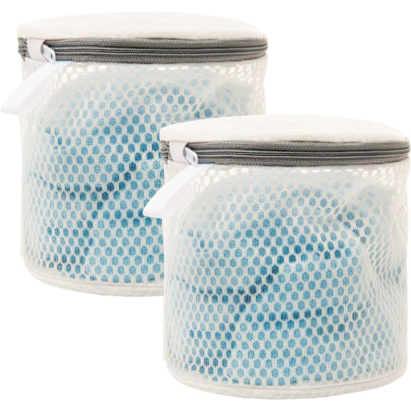 Vaskemaskinpose i Mesh for BH, Undertøy og Delikat Vask - Bra Vaskpose med Premium Glidelås Beige 2 SET