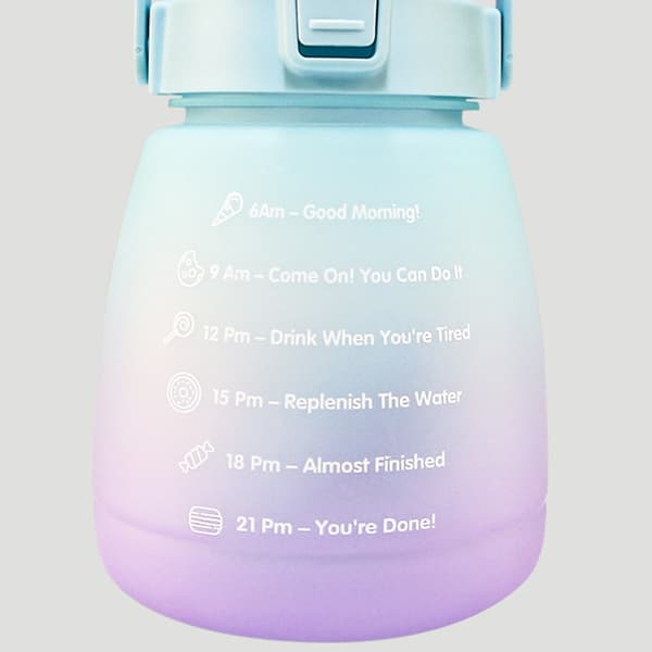 Bärbar vattenflaskaFri 1400ML dricksflaska med tidsmarkör Gradient Blue