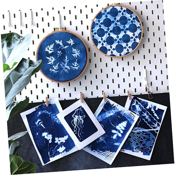 Cyanotypie-kit set Naturtryckssats för fotografiska blåkopior DIY konst- och hantverksprojekt